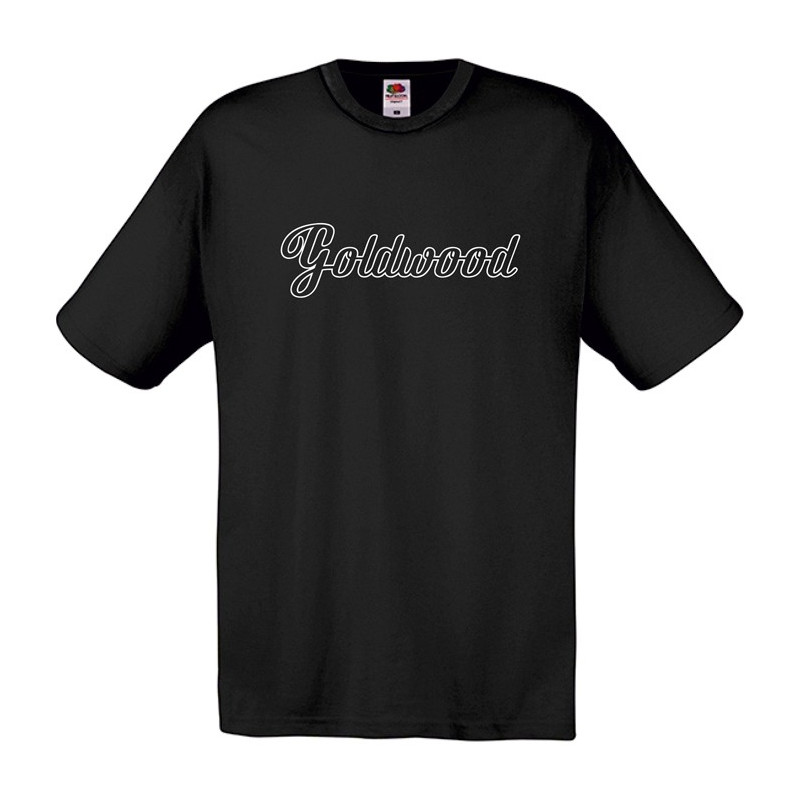 T-Shirt GoldWood nera - Logo grande e bianco Tg.XL