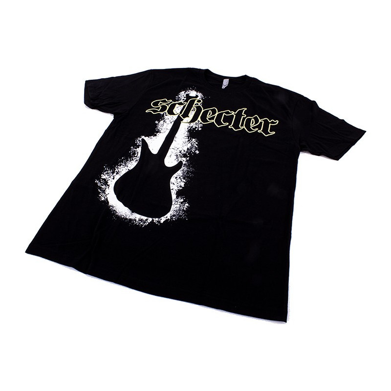 T-Shirt Schecter nera thrashed avenger Tg.L