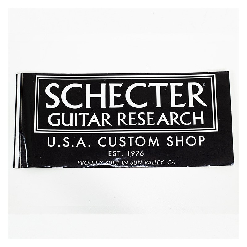 Adesivo nero Schecter con logo bianco
