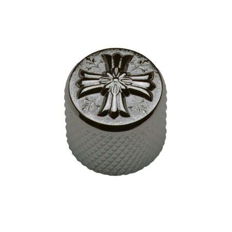 Potentiometer Knob 19mm Cross Black Chrome