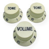 Knob Strat Style vintage white/black font 3pcs