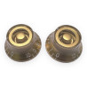Bell knob lefty gold/white font 2pcs