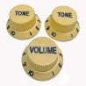 Knob Strat Style aged white/black font 3pcs