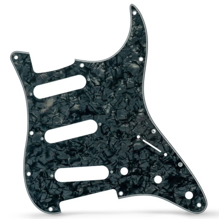 Pickguard Strat Style 3ply 11 hole black pearl