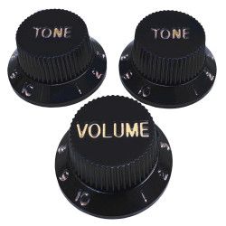 Knob Strat Style black/gold...