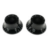 Bell knob black/white font 2pcs