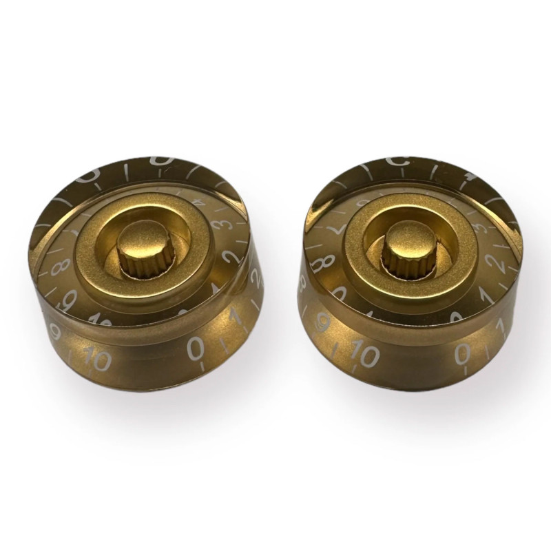 Speed knob gold/white font 2pcs
