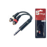 Cavo adattatore 0,1m 2xRca F/Jack 6,3 M MO