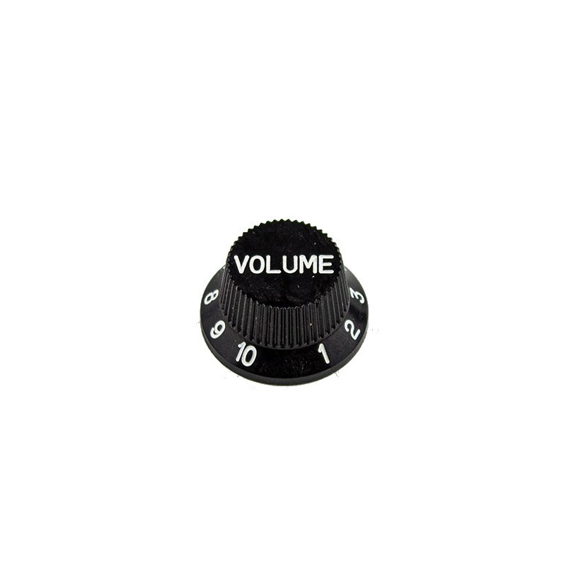 Manopola plastica nera Pot Volume Solid-Shaft