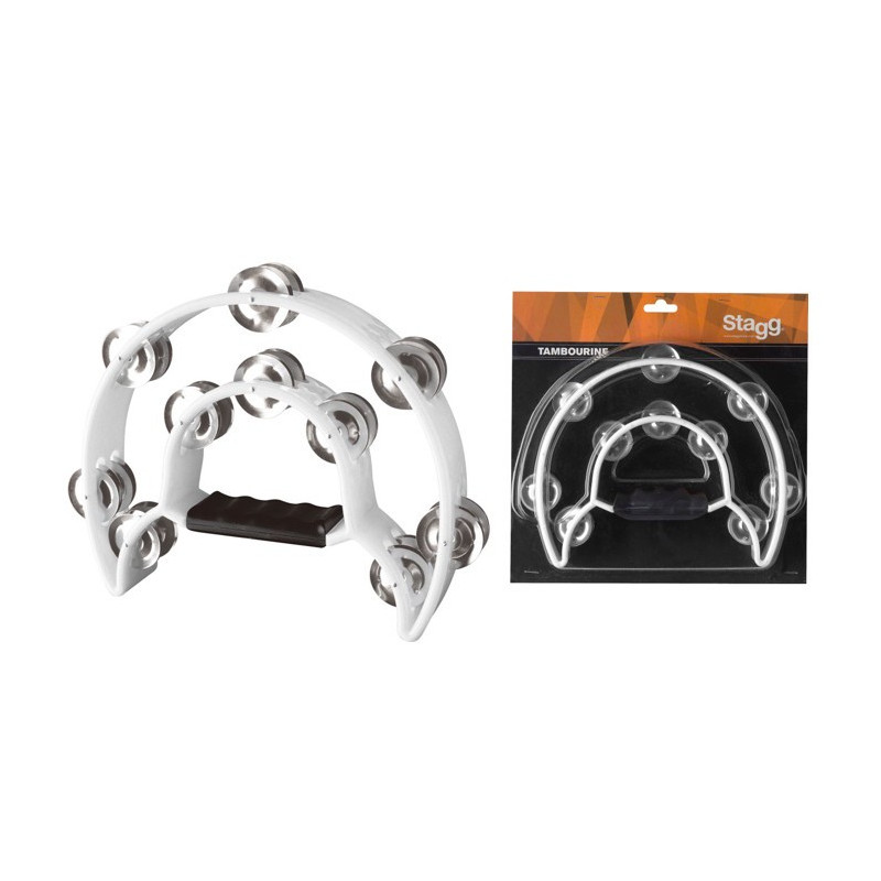 Tamburello 1/2 luna 20 sonagli bianco