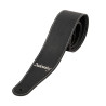 Tracolla 3,5 in pelle nero logo silver
