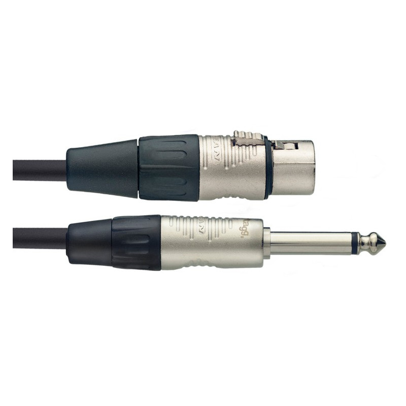 Cavo microfono 3m Jack M 6,3 MO/Xlr F