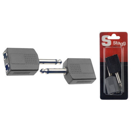 Adattatore 2xJack F 6,3 MO/1xJack M 6,3 MO Cnf.2