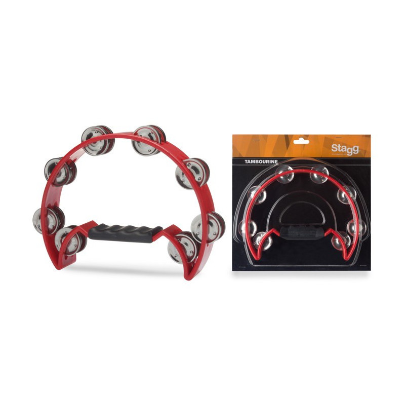 Tamburello 1/2 luna 16 sonagli rosso