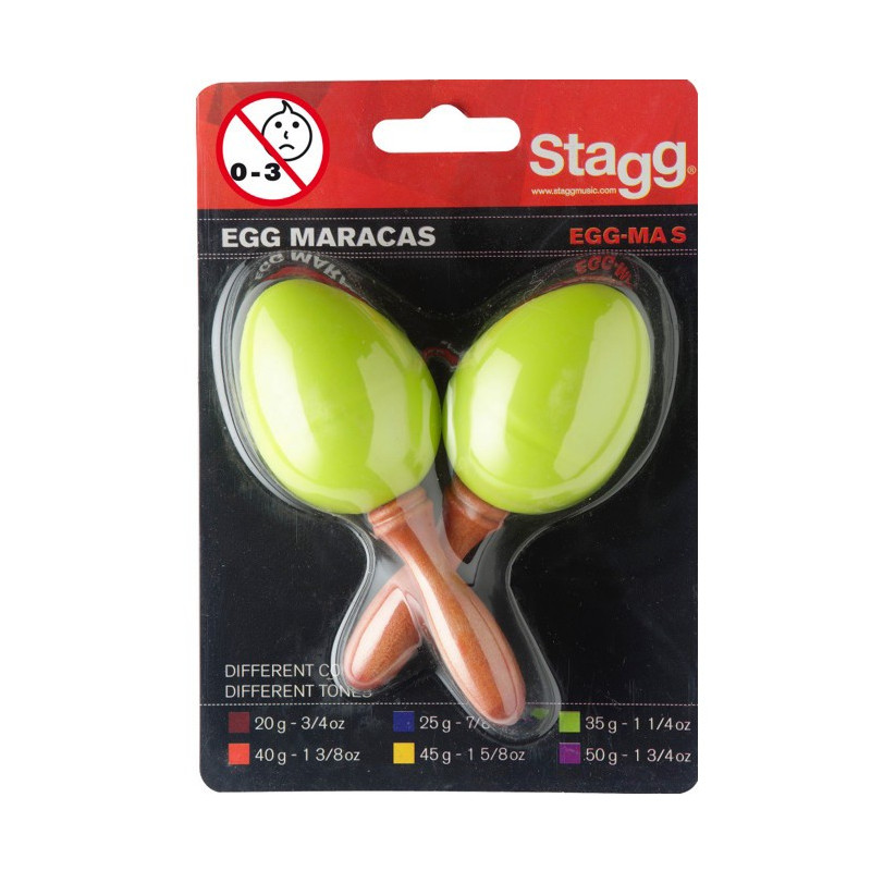 Maracas uovo impugnatura corta 35g verde