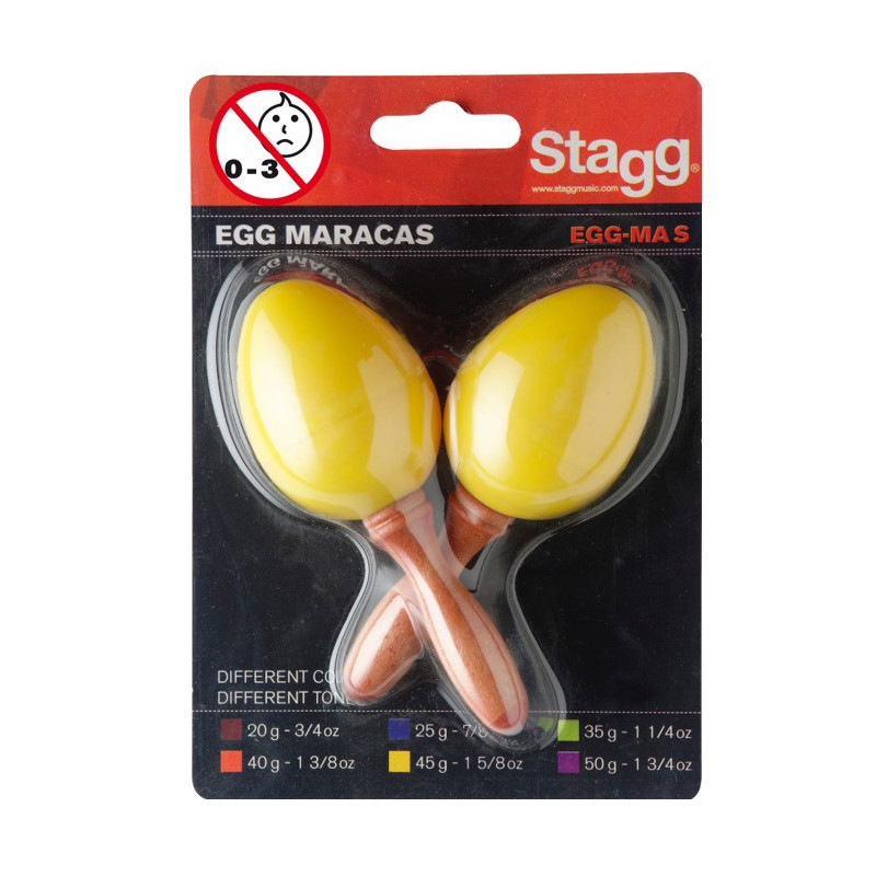 Maracas uovo impugnatura corta 45g giallo