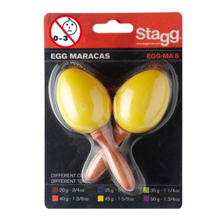 Maracas uovo impugnatura corta 45g giallo