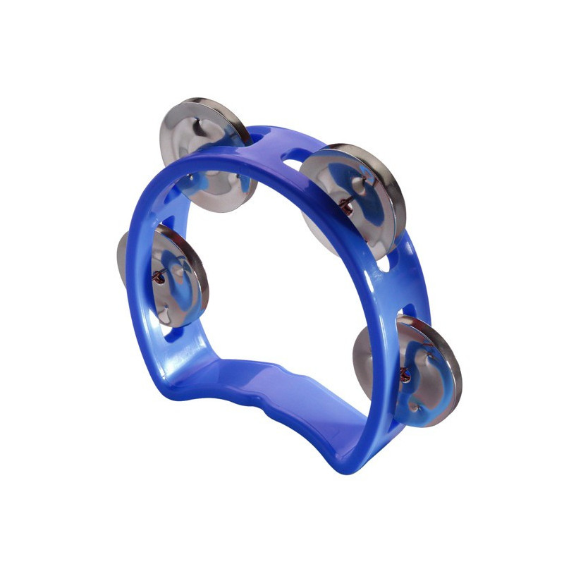 Mini-tamburello 1/2 luna 4 sonagli blu