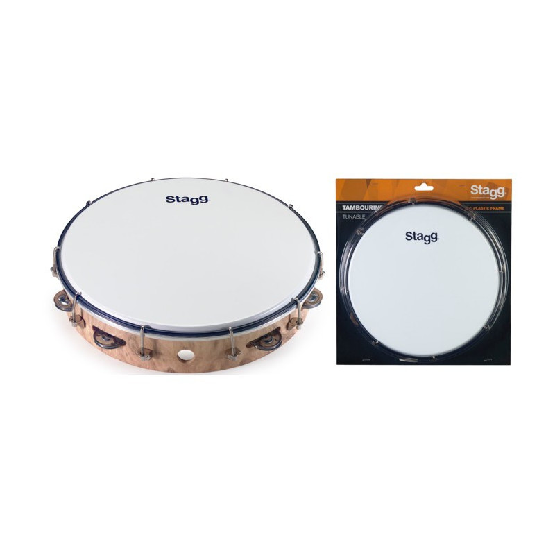 Tamburello 12 con pelle 1 fila sonagli