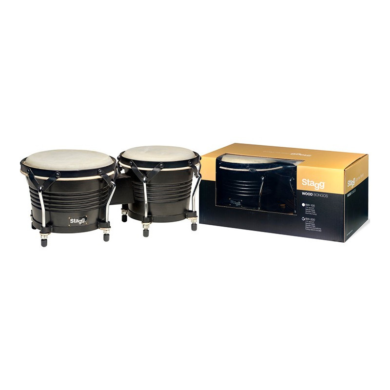 Bongo in legno 7,5+6,5 nero