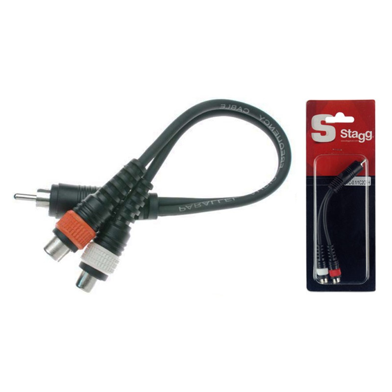 Cavo adattatore 0,1m 2xRca F/Rca M