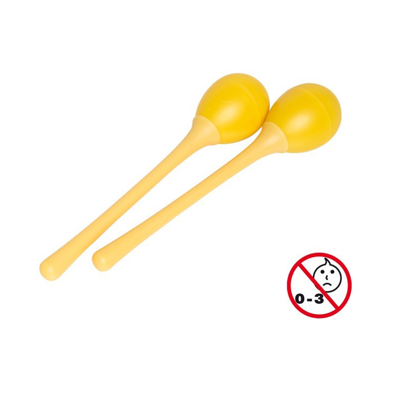Maracas uovo impugnatura lunga 45g giallo