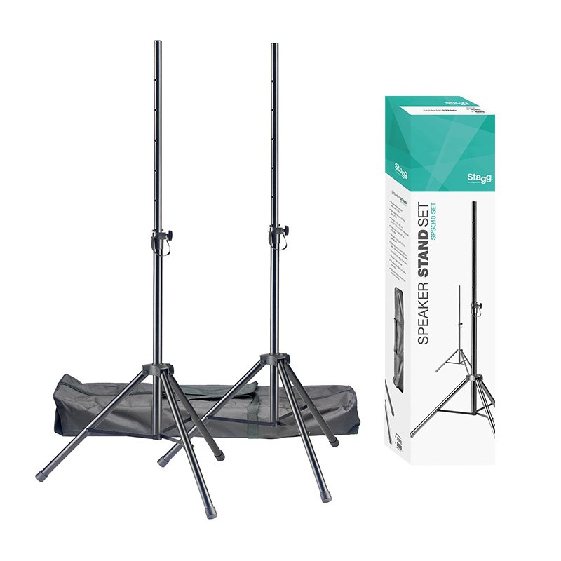 Coppia supporti cassa neri regolabili con borsa