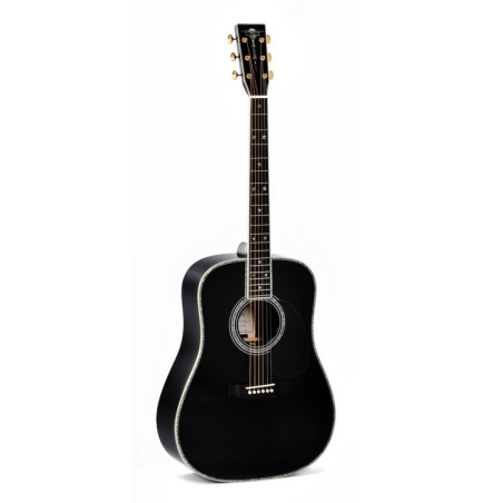Custom Shop Dreadnought nera elettrificata