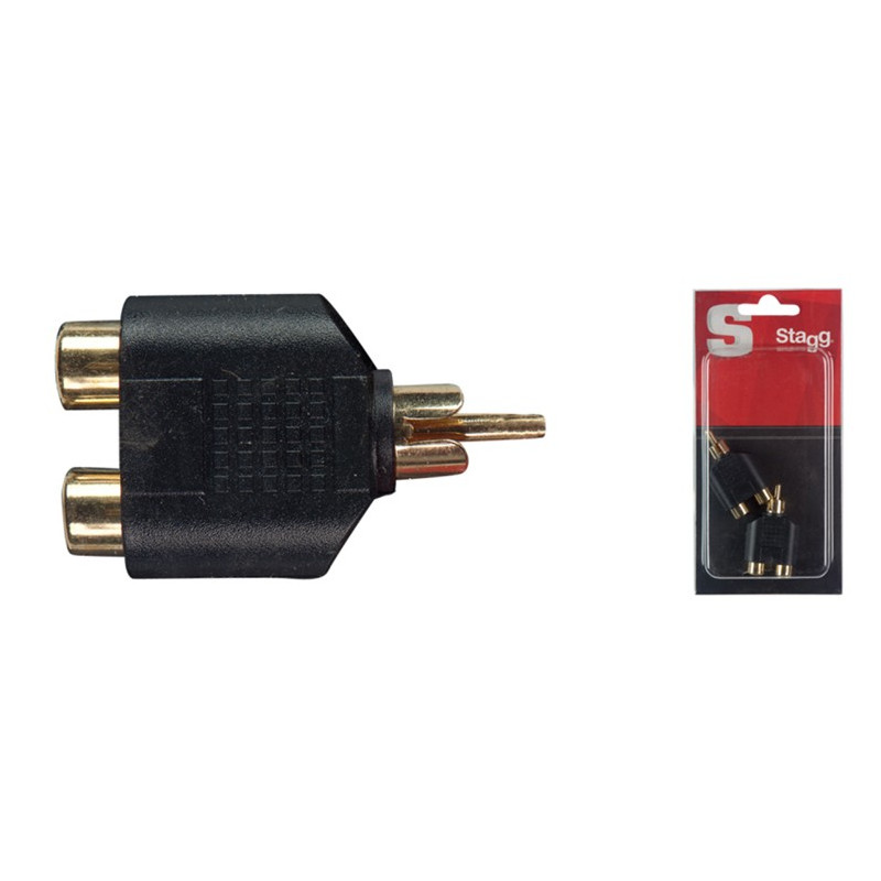 Adattatore 2xRca F/1xRca M Cnf.2pcs