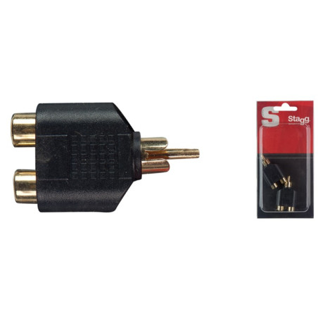 Adattatore 2xRca F/1xRca M Cnf.2pcs