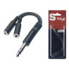 Cavo adattatore 0,1m 2xJack 3,5 F MO/Jack 6,3 M ST