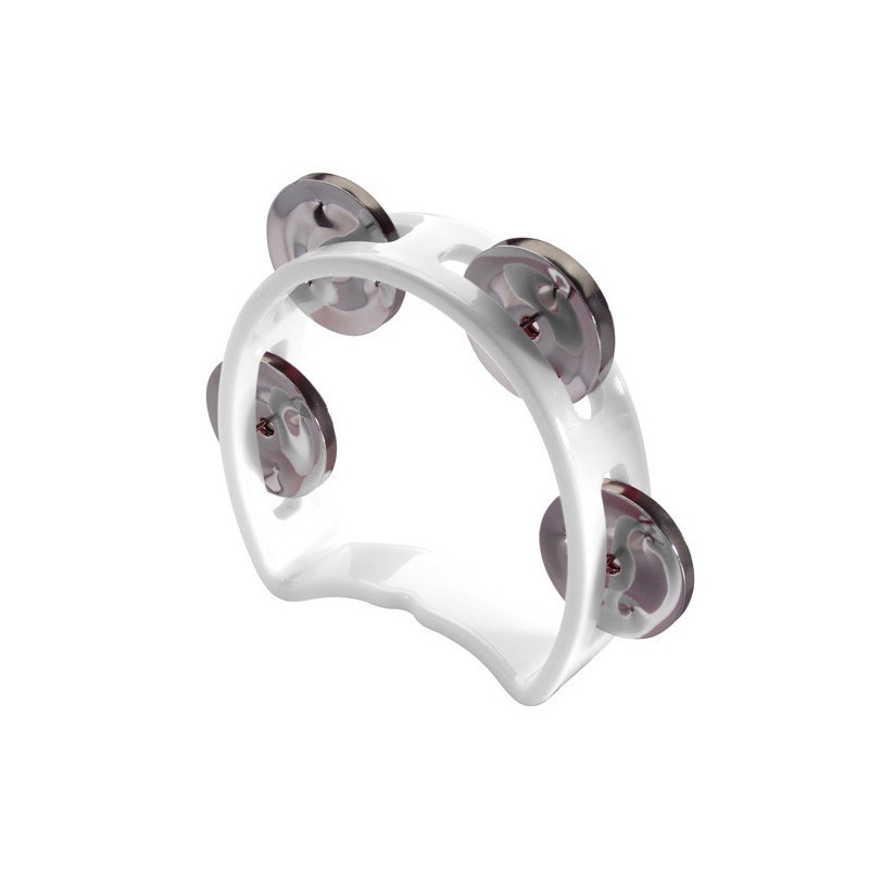 Mini-tamburello 1/2 luna 4 sonagli bianco