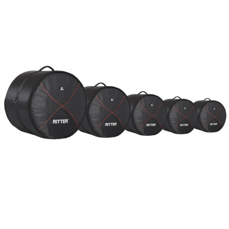 Set di borse per batteria Nero/Rosso