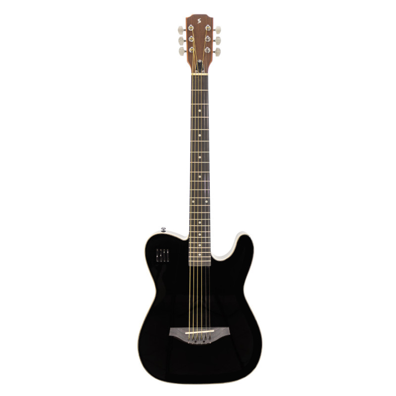 Acustica solid body elettrificata nera