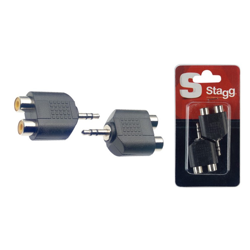 Adattatore 2xRca F/1xJack 3,5 M ST Cnf.2pcs